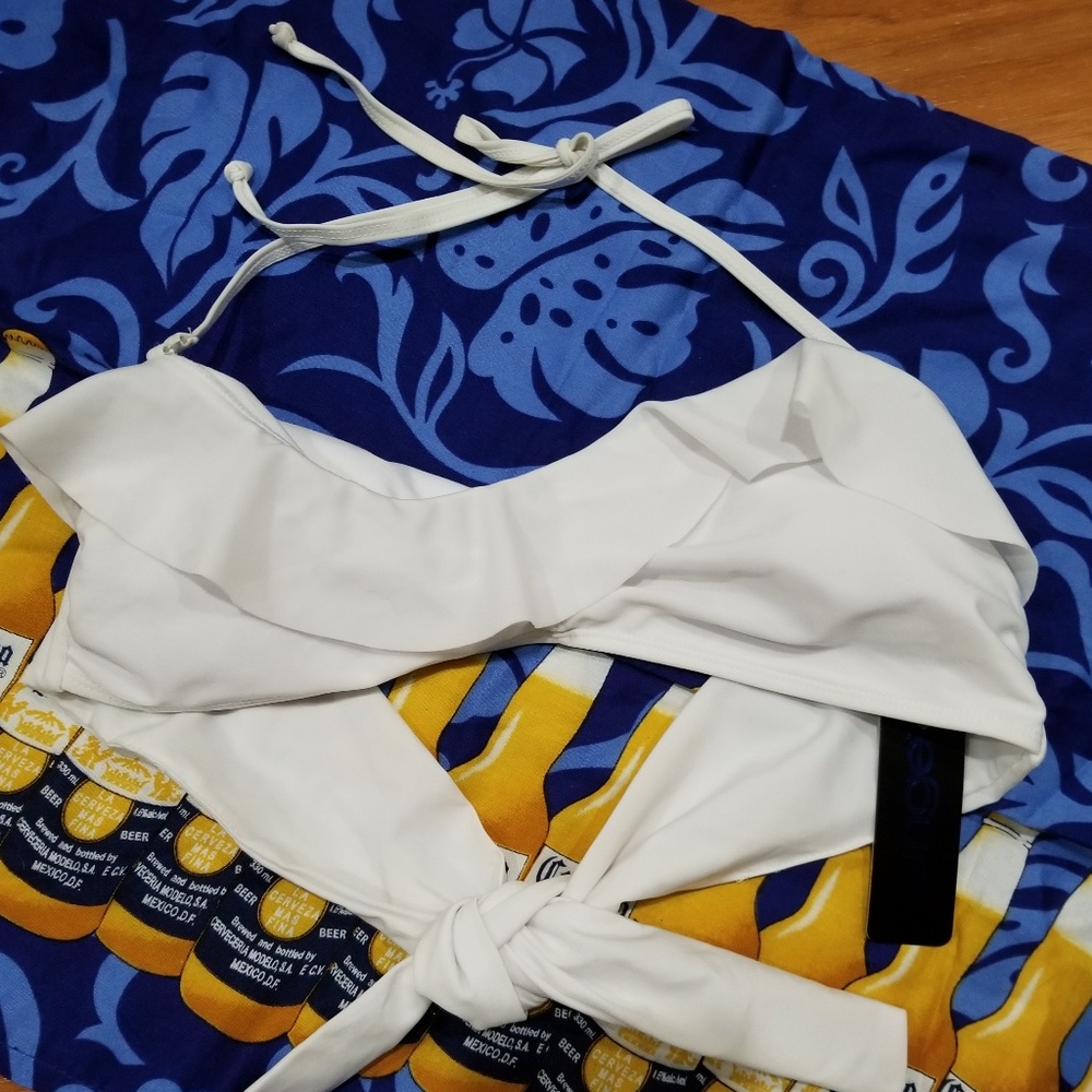 Plunge - White Bikini Strapless Top